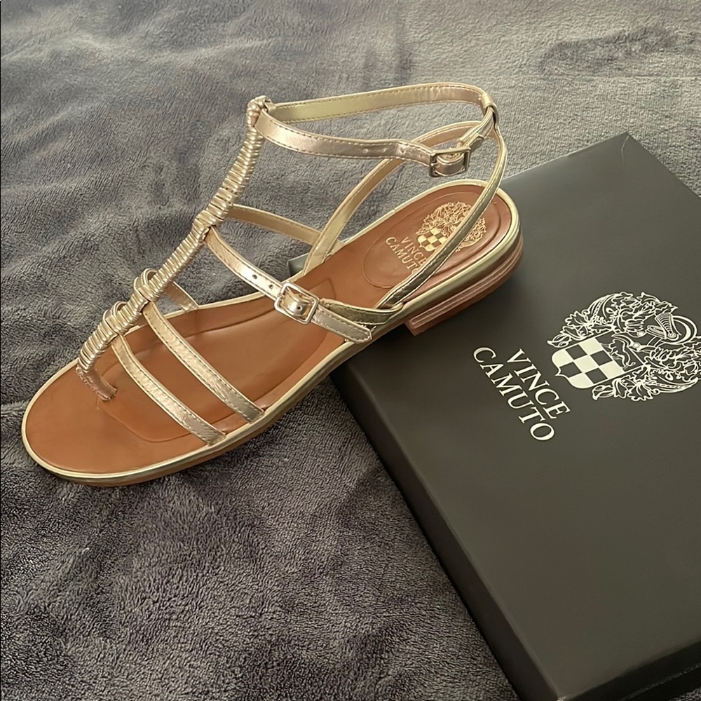 Vince Camuto Egyptian Gold Metallic Sandals with Adjustable Straps